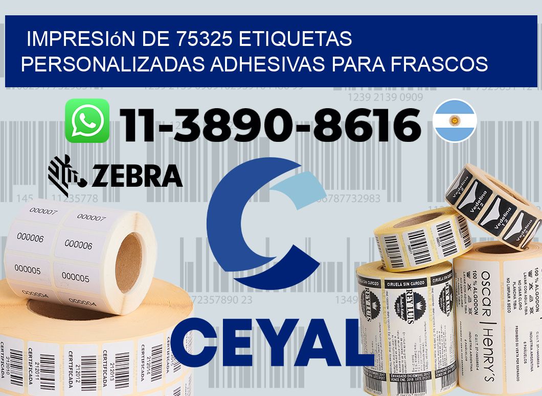 impresión de 75325 etiquetas personalizadas adhesivas para frascos