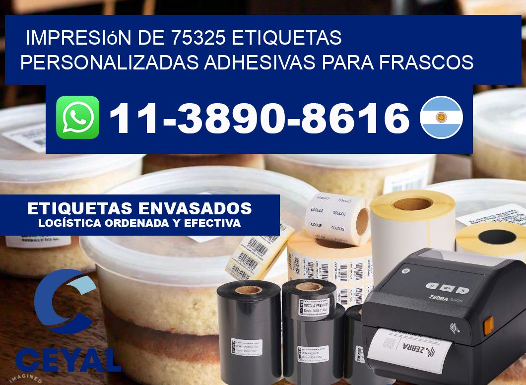 impresión de 75325 etiquetas personalizadas adhesivas para frascos