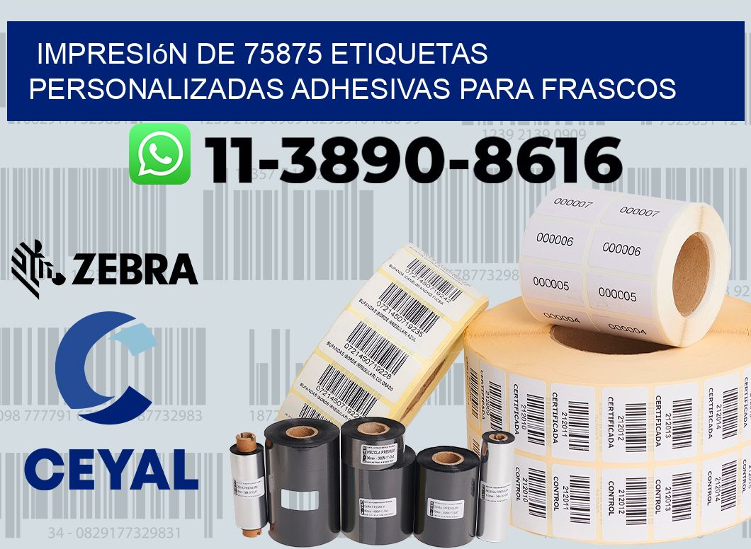 impresión de 75875 etiquetas personalizadas adhesivas para frascos
