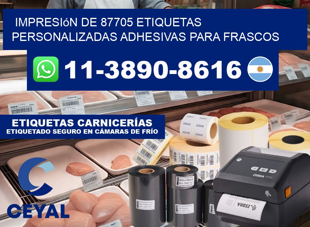 impresión de 87705 etiquetas personalizadas adhesivas para frascos