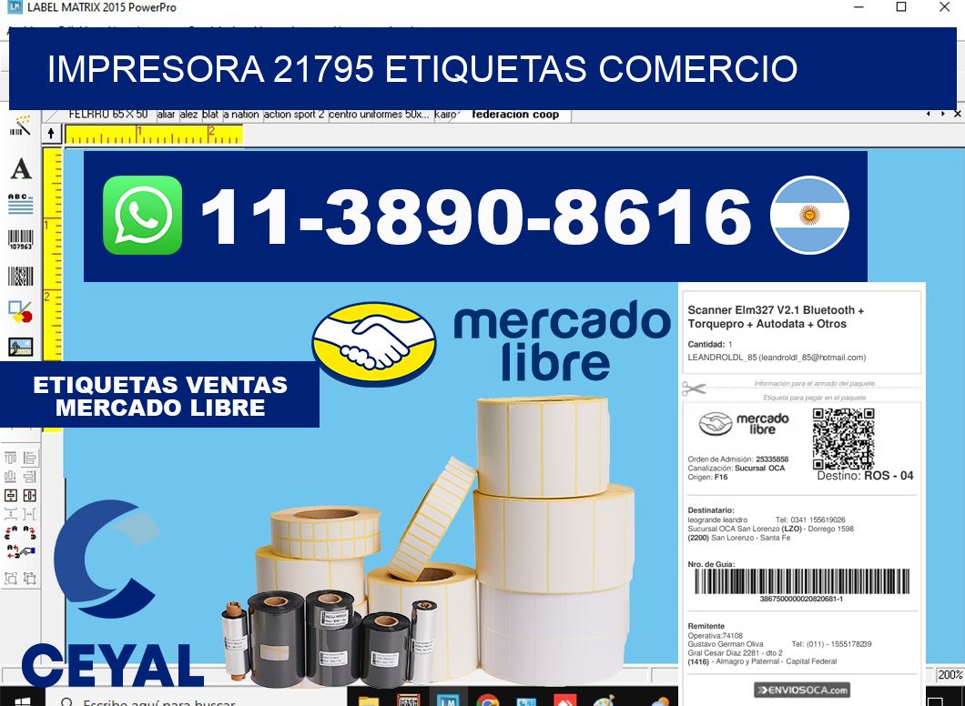 impresora 21795 etiquetas comercio