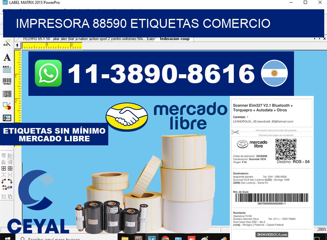 impresora 88590 etiquetas comercio