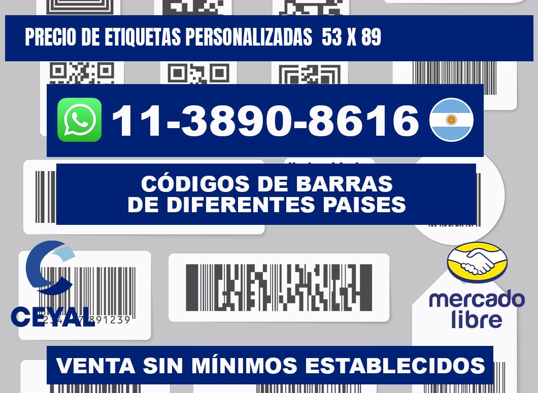 precio de etiquetas personalizadas  53 x 89