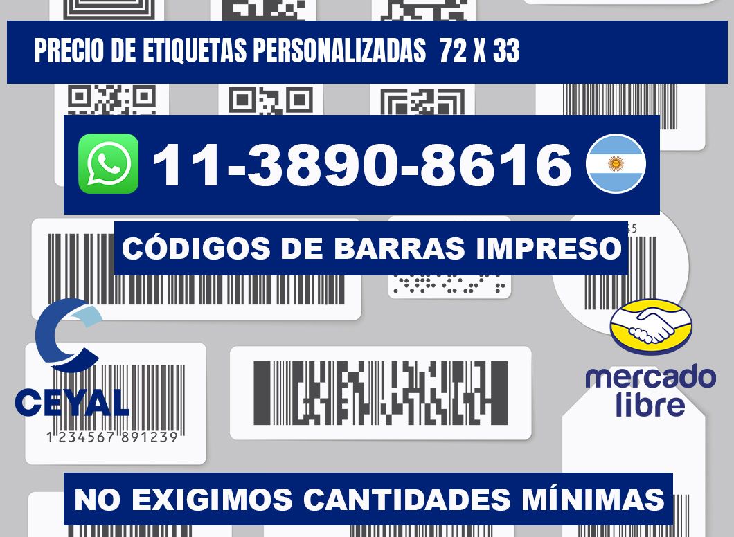 precio de etiquetas personalizadas  72 x 33
