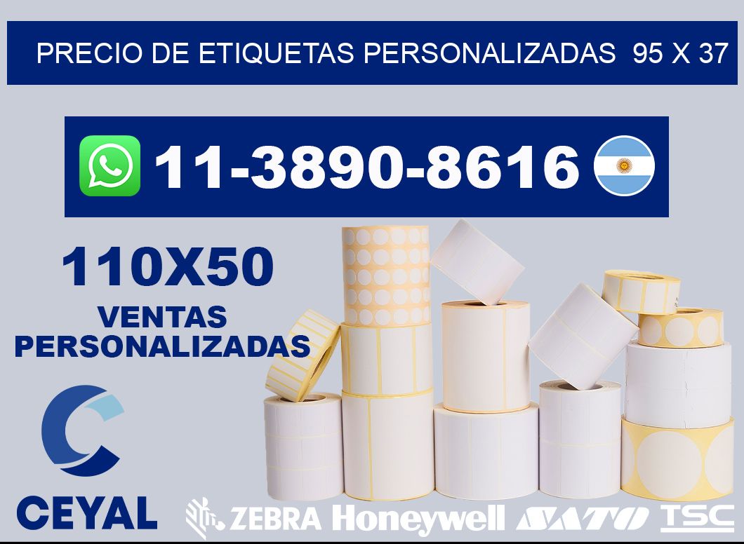 precio de etiquetas personalizadas  95 x 37