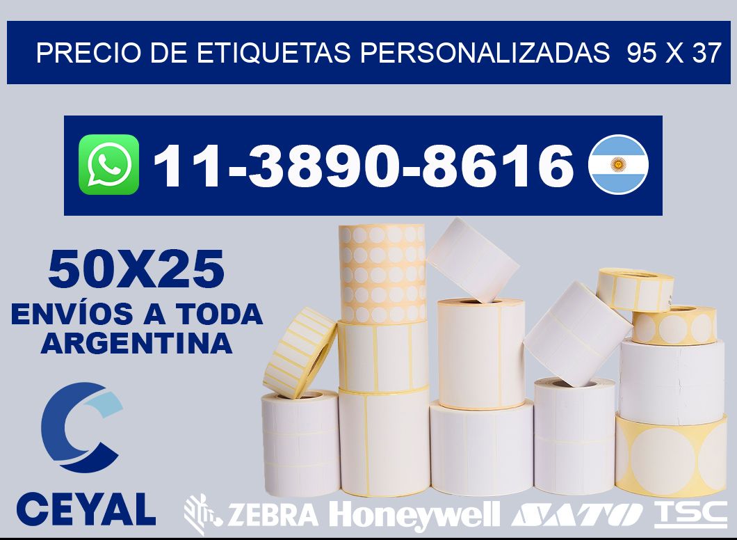 precio de etiquetas personalizadas  95 x 37
