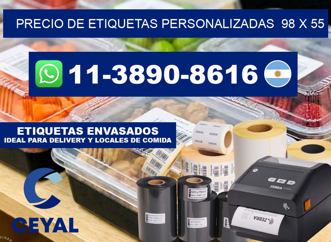 precio de etiquetas personalizadas  98 x 55
