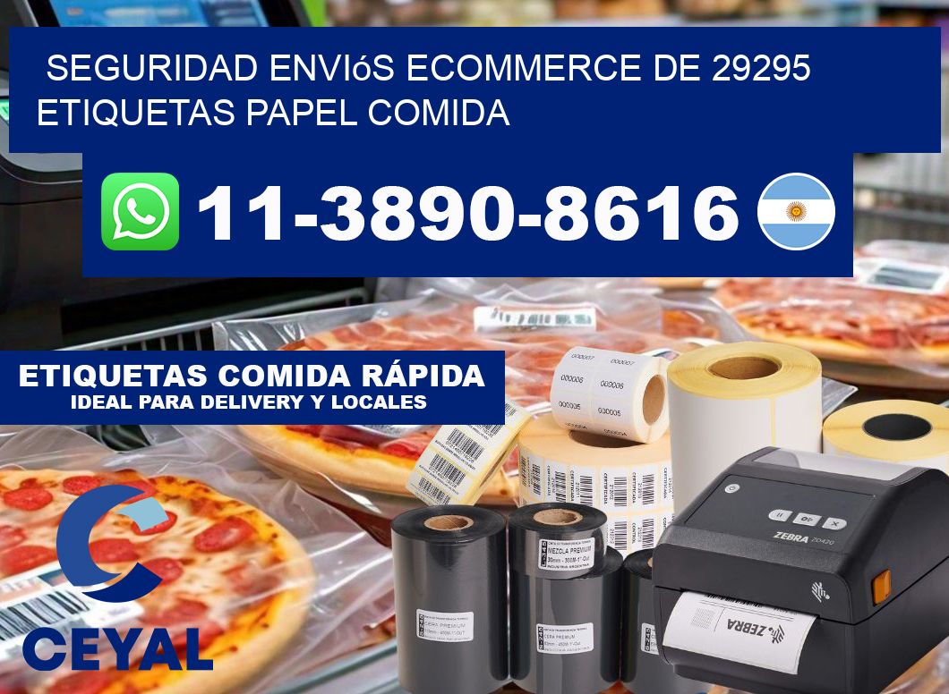 seguridad enviós ecommerce de 29295 etiquetas papel comida