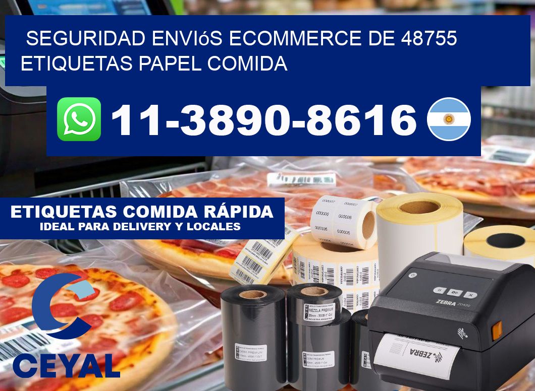 seguridad enviós ecommerce de 48755 etiquetas papel comida
