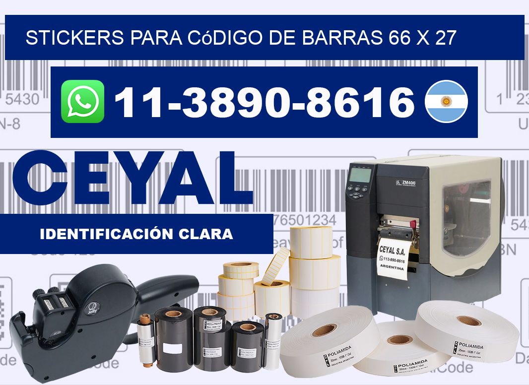 stickers para código de barras 66 x 27