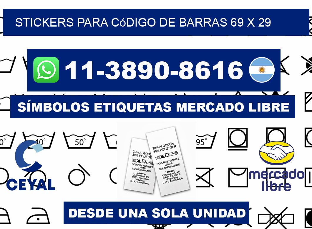 stickers para código de barras 69 x 29