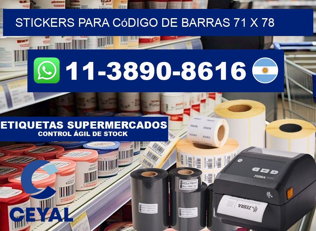 stickers para código de barras 71 x 78