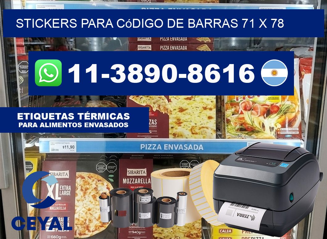 stickers para código de barras 71 x 78