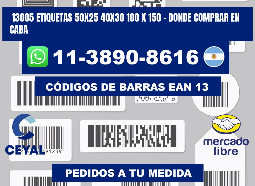 13005 etiquetas 50x25 40x30 100 x 150 - Donde Comprar en Caba