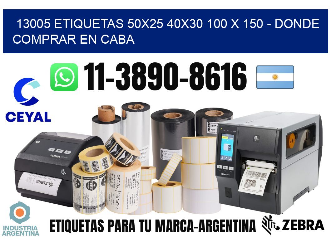 13005 etiquetas 50x25 40x30 100 x 150 - Donde Comprar en Caba