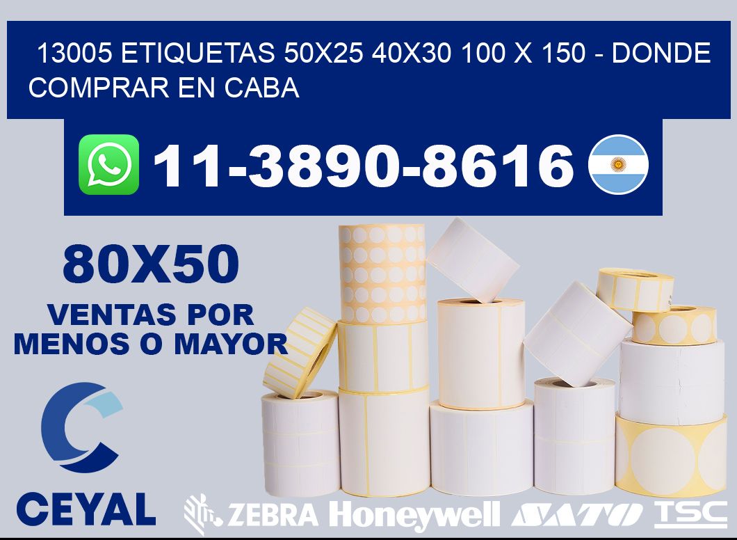 13005 etiquetas 50x25 40x30 100 x 150 - Donde Comprar en Caba