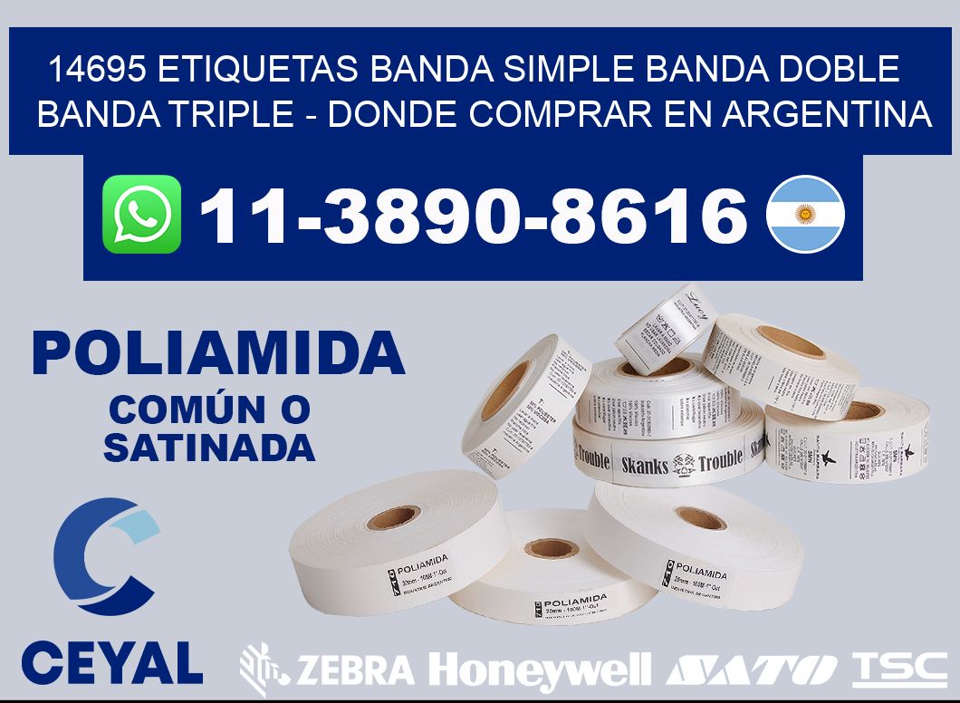 14695 etiquetas banda simple banda doble banda triple - Donde Comprar en Argentina