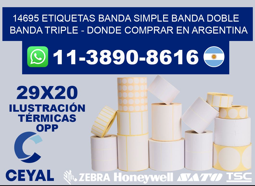 14695 etiquetas banda simple banda doble banda triple - Donde Comprar en Argentina