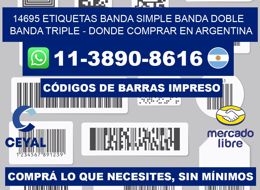14695 etiquetas banda simple banda doble banda triple - Donde Comprar en Argentina