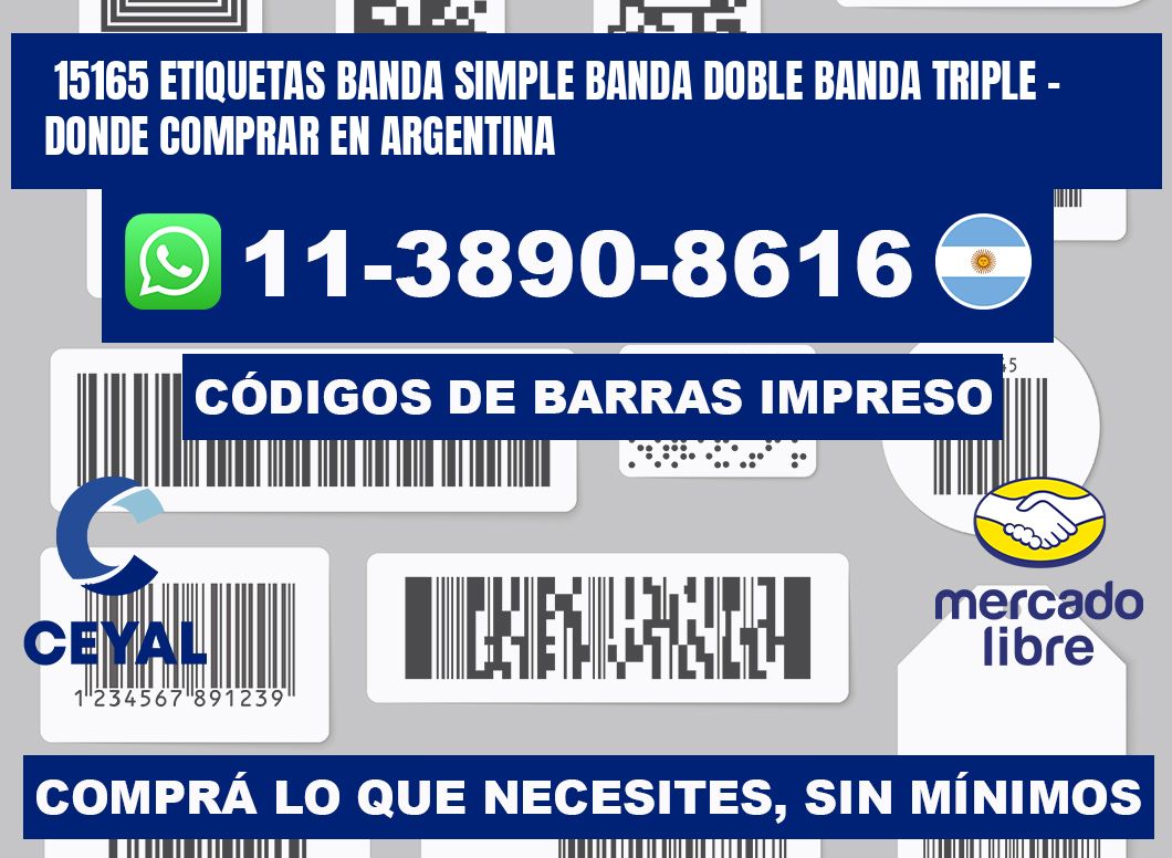 15165 etiquetas banda simple banda doble banda triple - Donde Comprar en Argentina