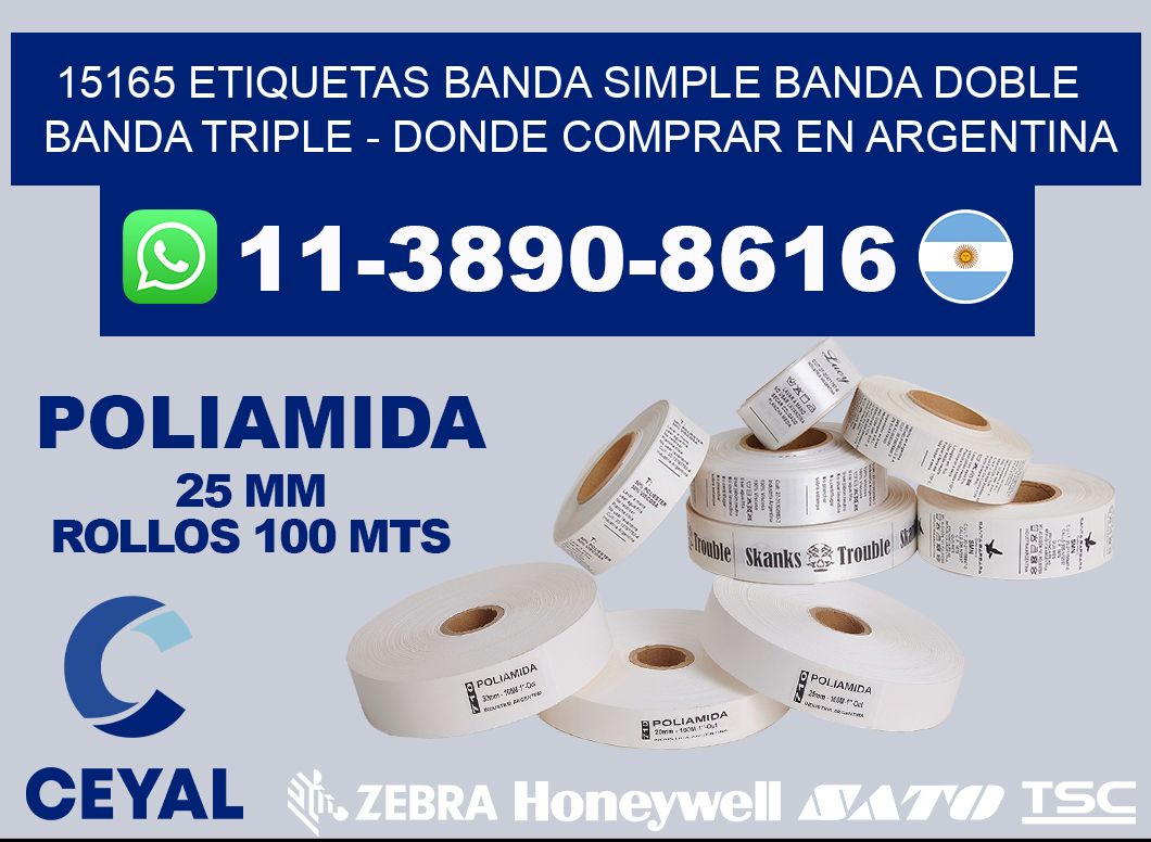 15165 etiquetas banda simple banda doble banda triple - Donde Comprar en Argentina