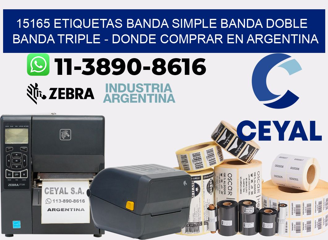 15165 etiquetas banda simple banda doble banda triple - Donde Comprar en Argentina