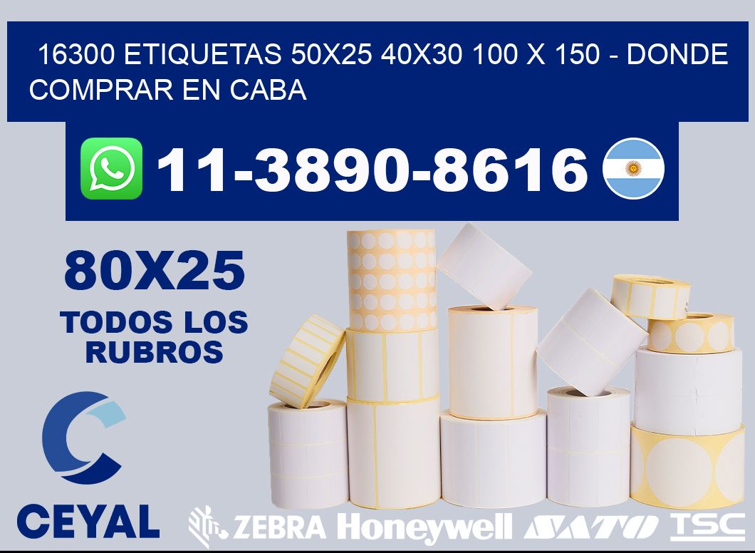 16300 etiquetas 50x25 40x30 100 x 150 - Donde Comprar en Caba