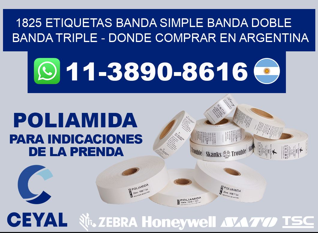 1825 etiquetas banda simple banda doble banda triple - Donde Comprar en Argentina