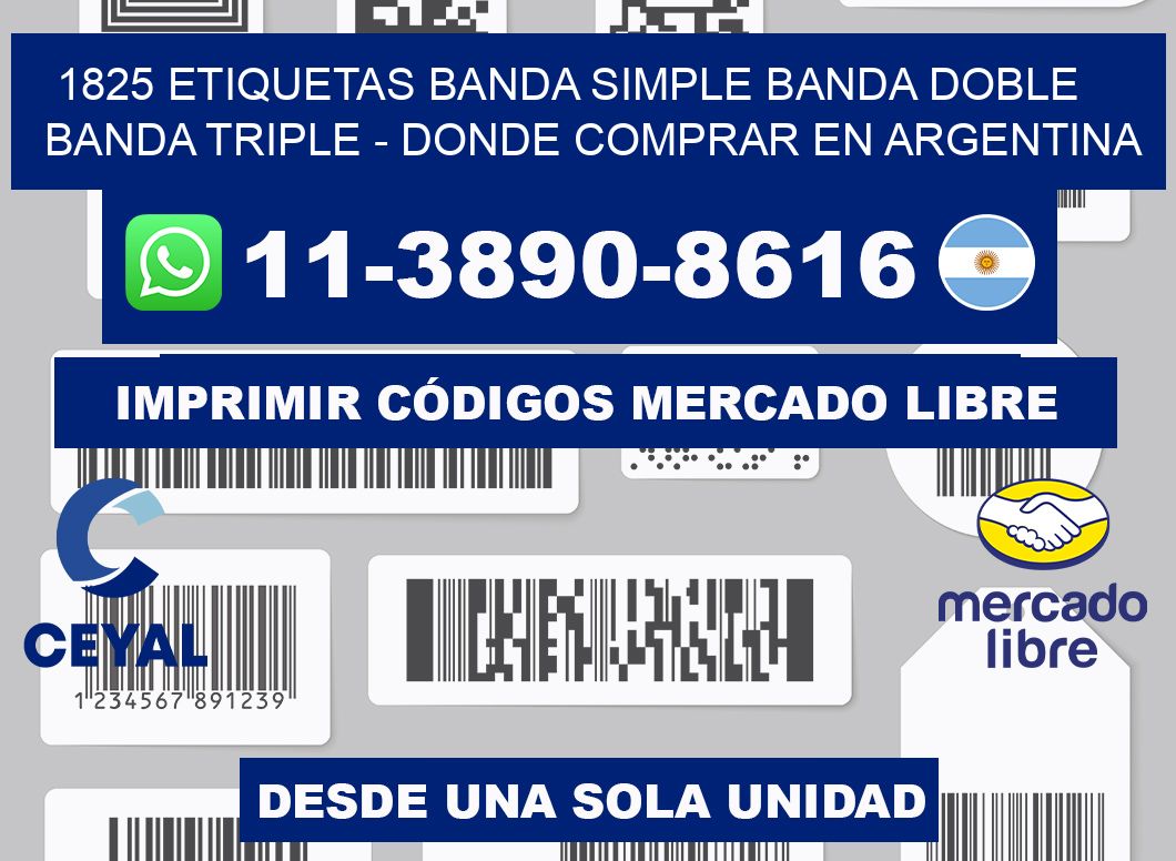 1825 etiquetas banda simple banda doble banda triple - Donde Comprar en Argentina
