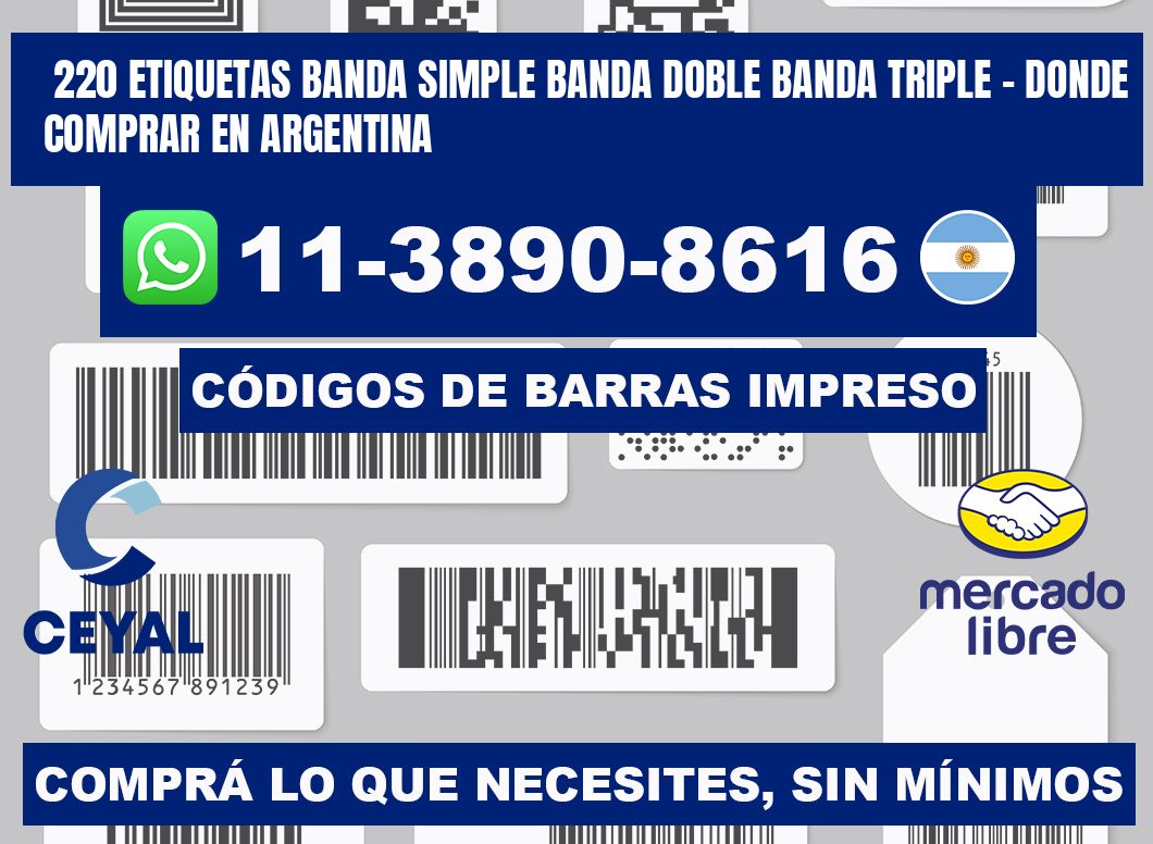 220 etiquetas banda simple banda doble banda triple - Donde Comprar en Argentina