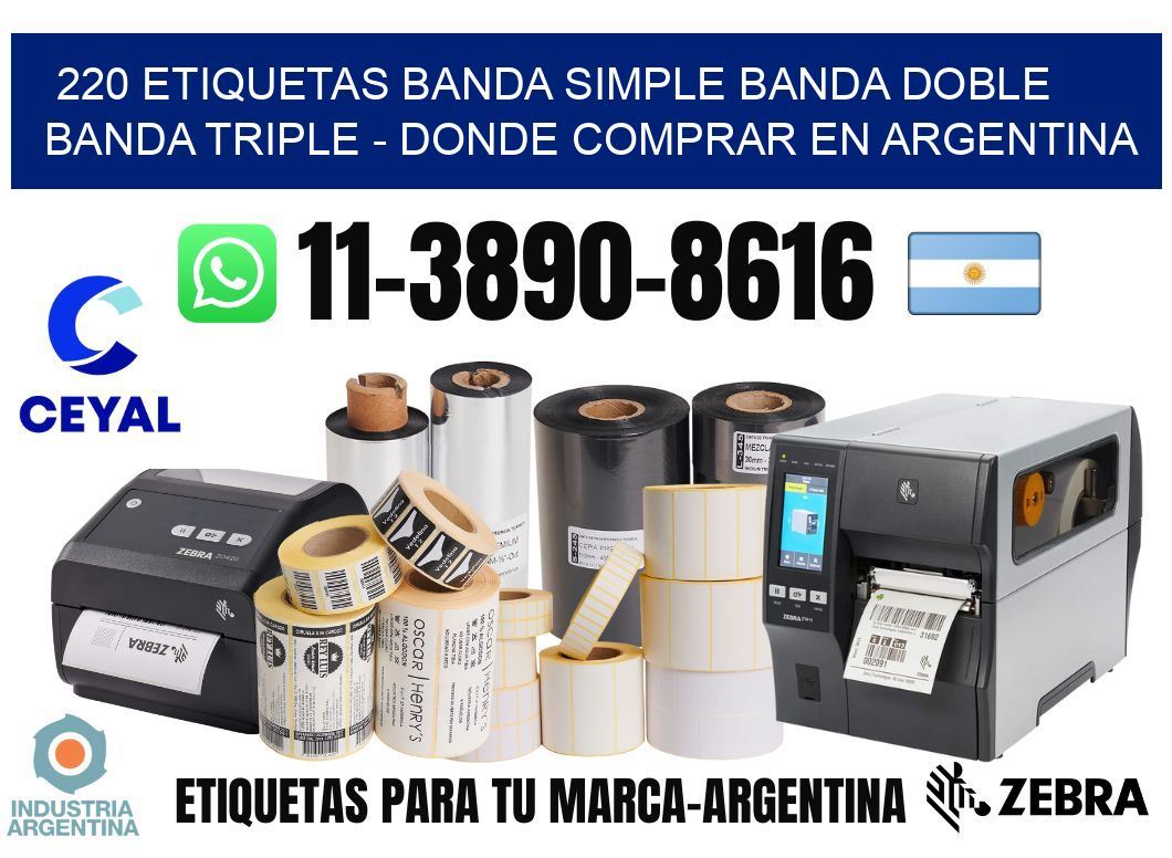220 etiquetas banda simple banda doble banda triple - Donde Comprar en Argentina