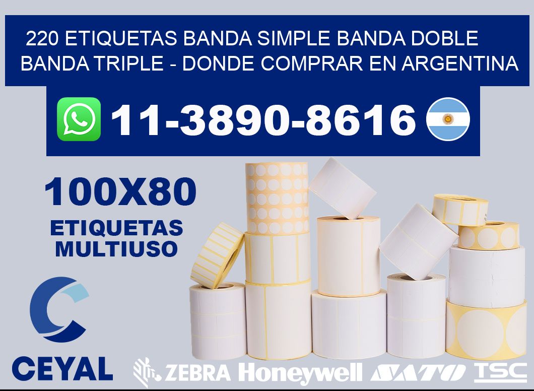 220 etiquetas banda simple banda doble banda triple - Donde Comprar en Argentina