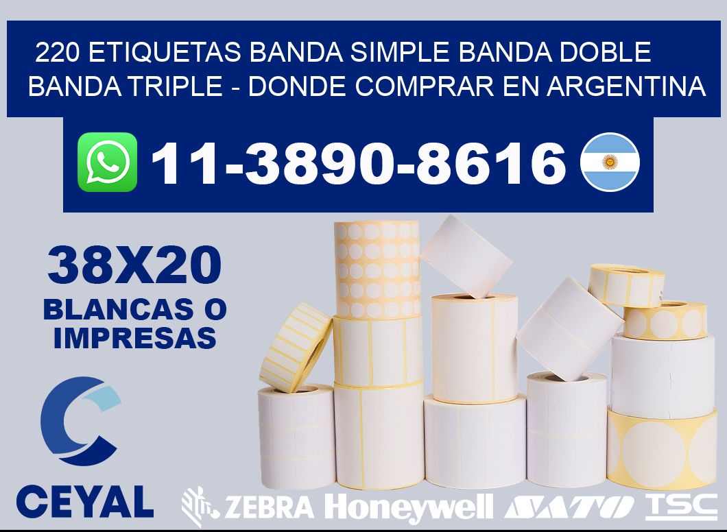 220 etiquetas banda simple banda doble banda triple - Donde Comprar en Argentina