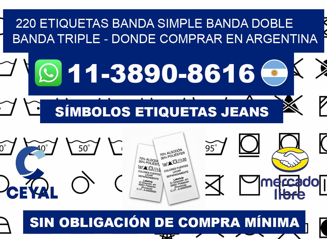 220 etiquetas banda simple banda doble banda triple - Donde Comprar en Argentina
