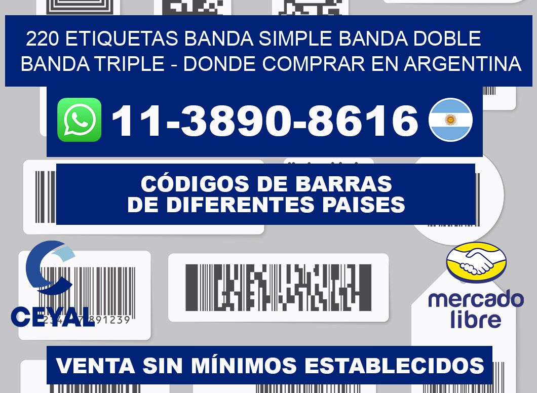 220 etiquetas banda simple banda doble banda triple - Donde Comprar en Argentina