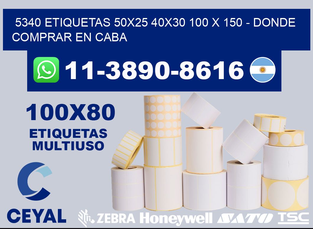 5340 etiquetas 50x25 40x30 100 x 150 - Donde Comprar en Caba