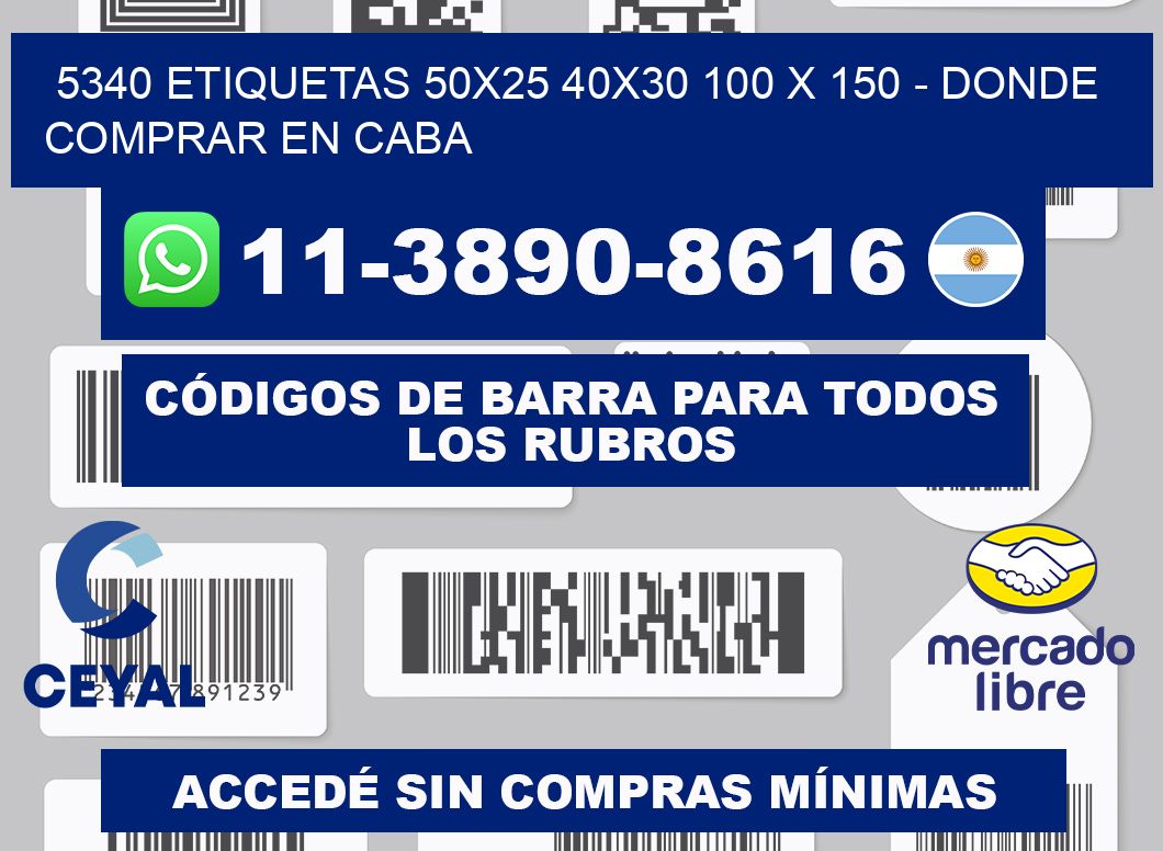 5340 etiquetas 50x25 40x30 100 x 150 - Donde Comprar en Caba