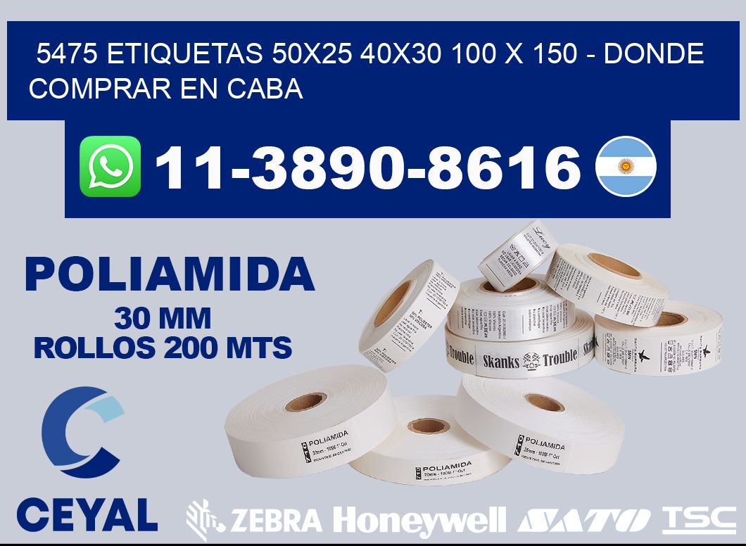 5475 etiquetas 50x25 40x30 100 x 150 - Donde Comprar en Caba