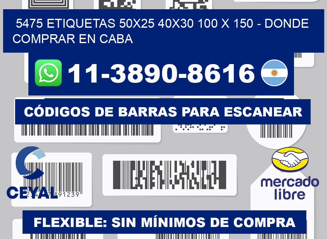 5475 etiquetas 50x25 40x30 100 x 150 - Donde Comprar en Caba