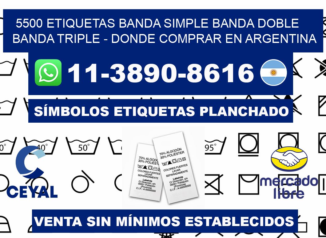 5500 etiquetas banda simple banda doble banda triple - Donde Comprar en Argentina