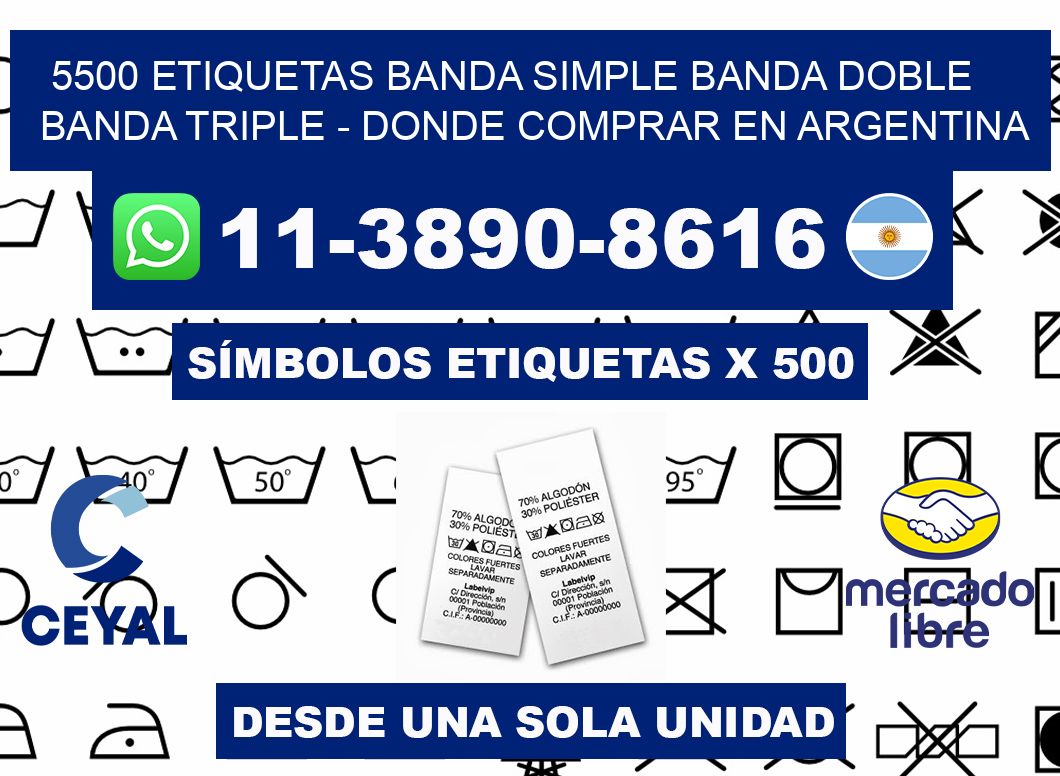 5500 etiquetas banda simple banda doble banda triple - Donde Comprar en Argentina