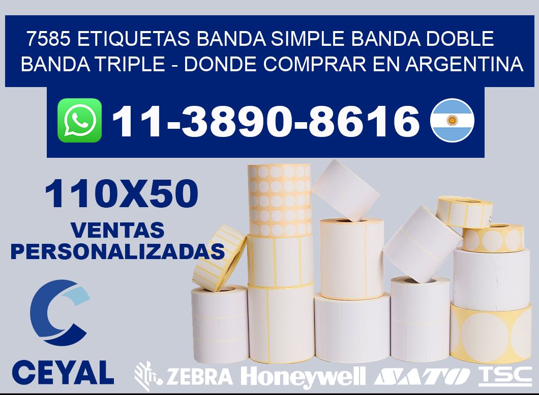 7585 etiquetas banda simple banda doble banda triple - Donde Comprar en Argentina
