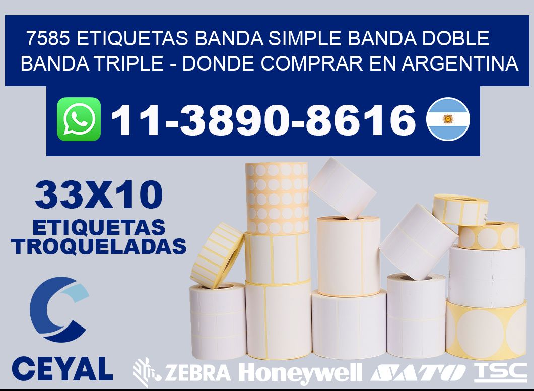 7585 etiquetas banda simple banda doble banda triple - Donde Comprar en Argentina