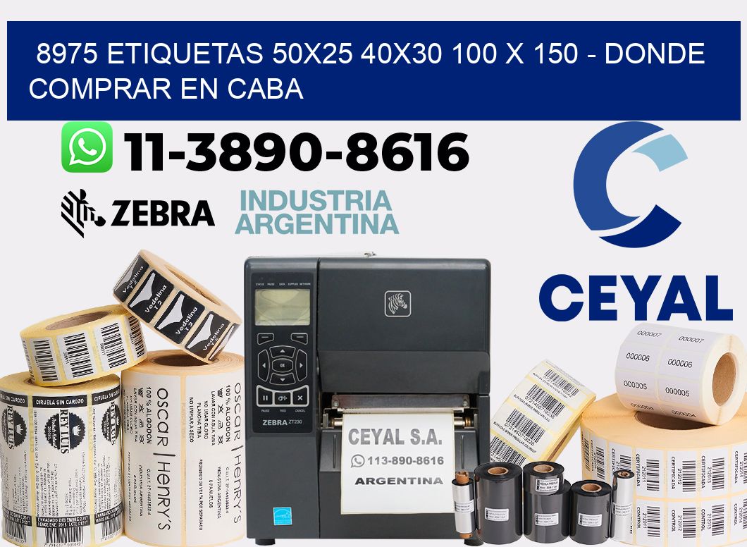 8975 etiquetas 50x25 40x30 100 x 150 - Donde Comprar en Caba