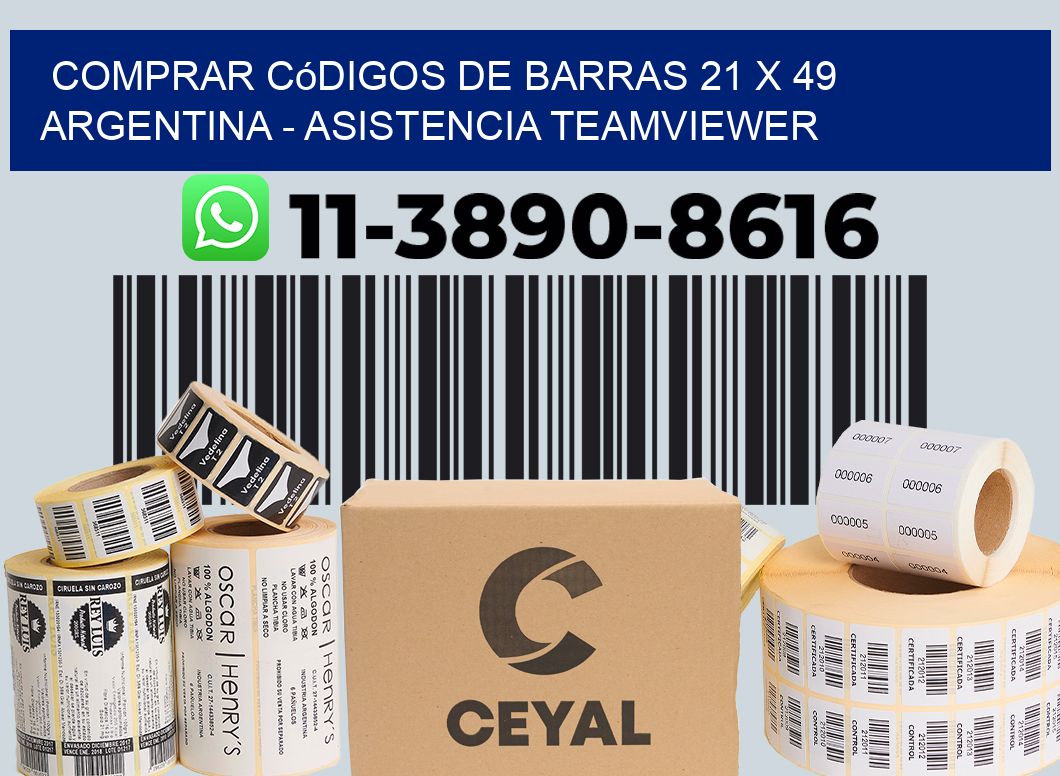 Comprar códigos de barras 21 x 49 argentina - asistencia teamviewer