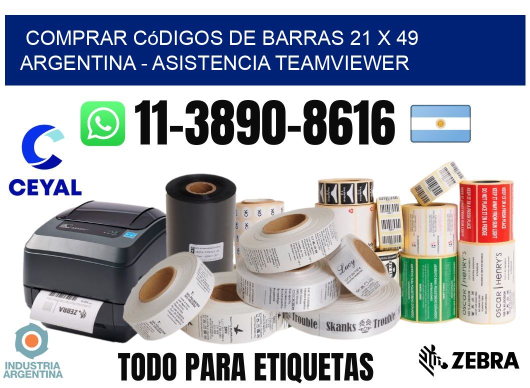 Comprar códigos de barras 21 x 49 argentina - asistencia teamviewer