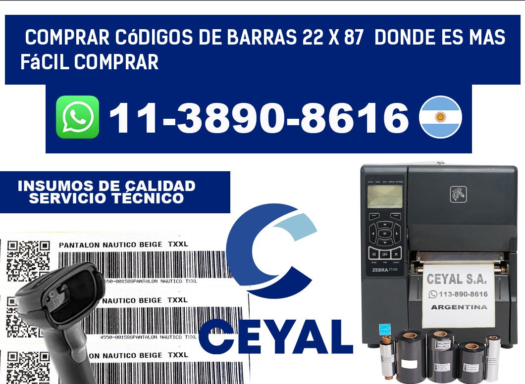 Comprar códigos de barras 22 x 87  Donde es mas fácil comprar