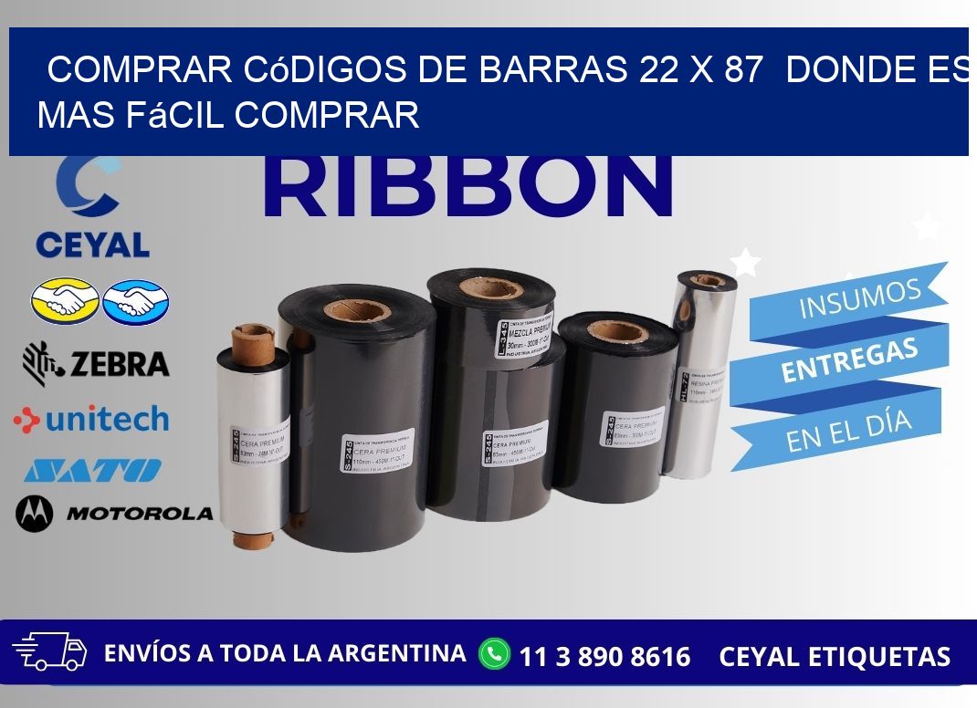 Comprar códigos de barras 22 x 87  Donde es mas fácil comprar