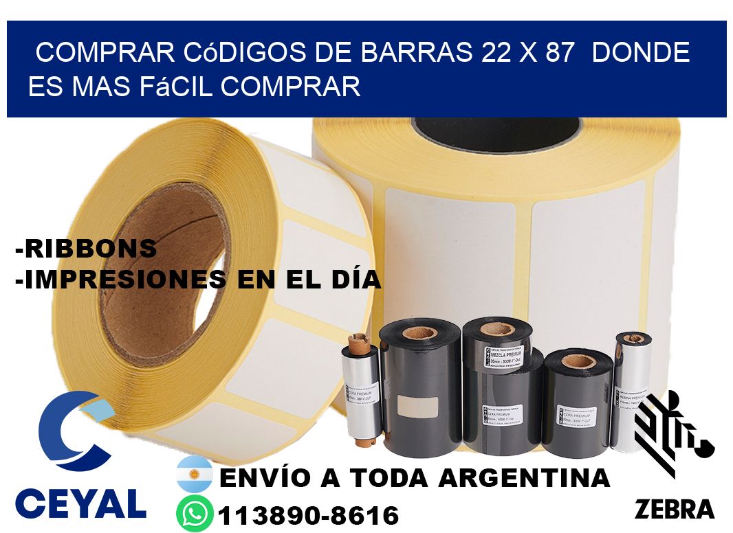 Comprar códigos de barras 22 x 87  Donde es mas fácil comprar