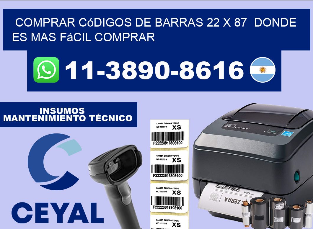 Comprar códigos de barras 22 x 87  Donde es mas fácil comprar